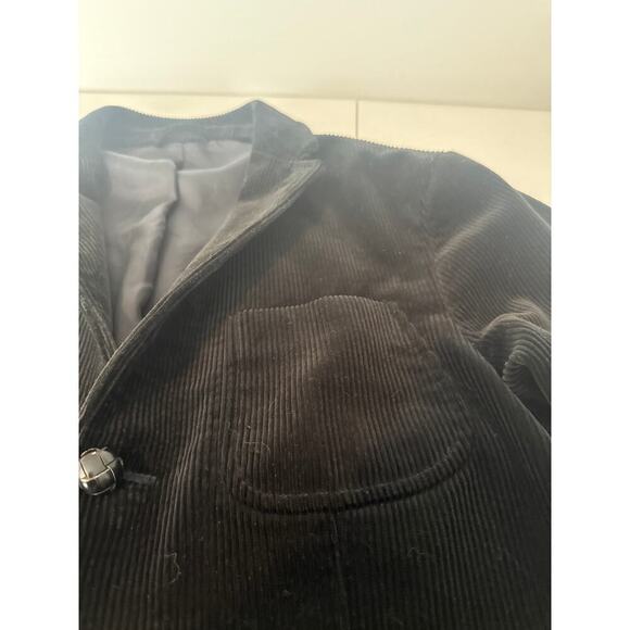 Polo Ralph Lauren Cordaroy  Black Sport Coat with Leather Elbow Patches Size 42L - Picture 2 of 7